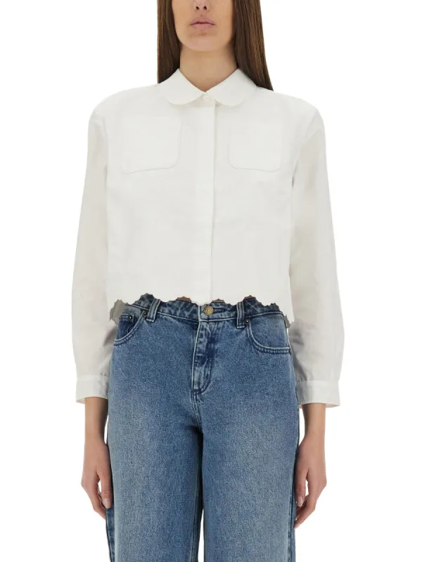 SHORT SCALLOPED POPLIN SHIRT made by Lord & Taylor
