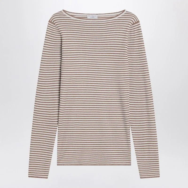 SPARKLING STRIPED SWEATER IN CASHMERE AND SILK sold by Lord & Taylor