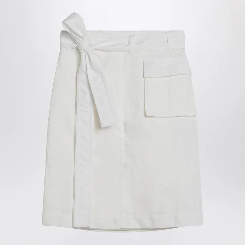 WHITE WRAP SKIRT IN COTTON BLEND sold by Lord & Taylor