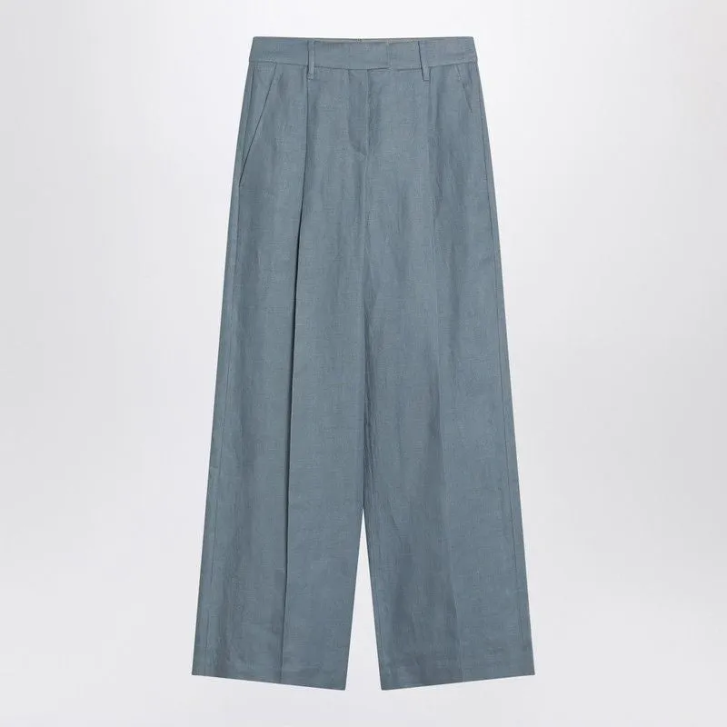 WIDE AVIO-COLORED TROUSERS IN LINEN BLEND sold by Lord & Taylor