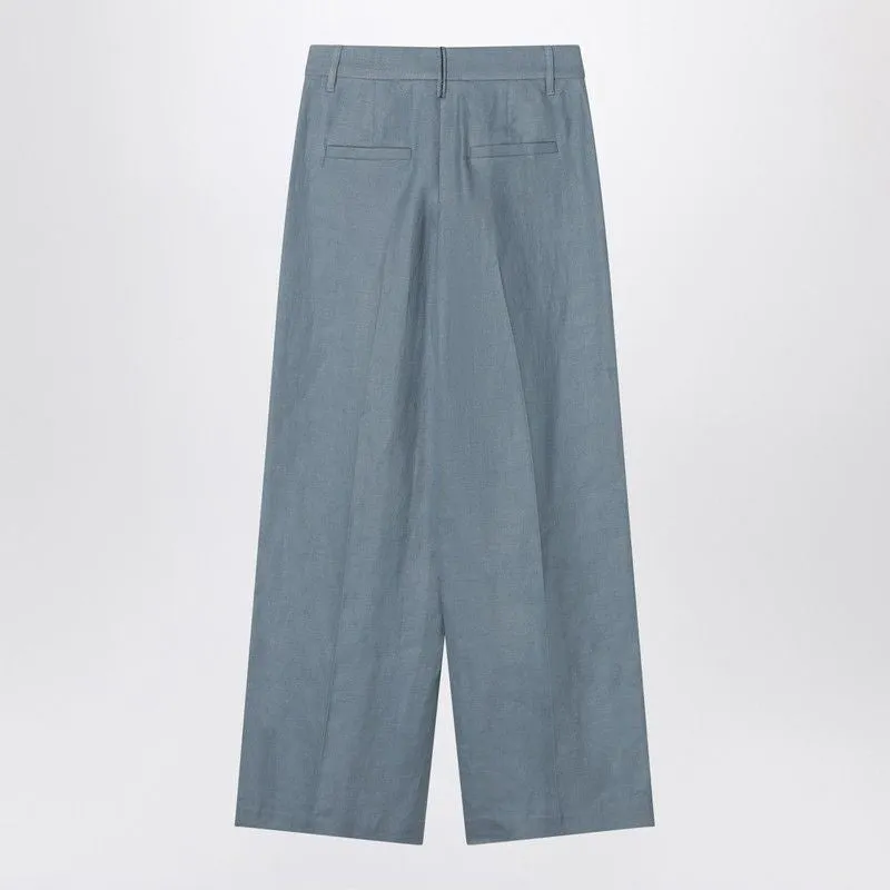WIDE AVIO-COLORED TROUSERS IN LINEN BLEND sold by Lord & Taylor product image thumbnail 2