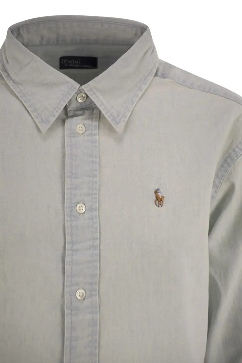SHORT SQUARE CHAMBRAY SHIRT sold by Lord & Taylor product image thumbnail 4