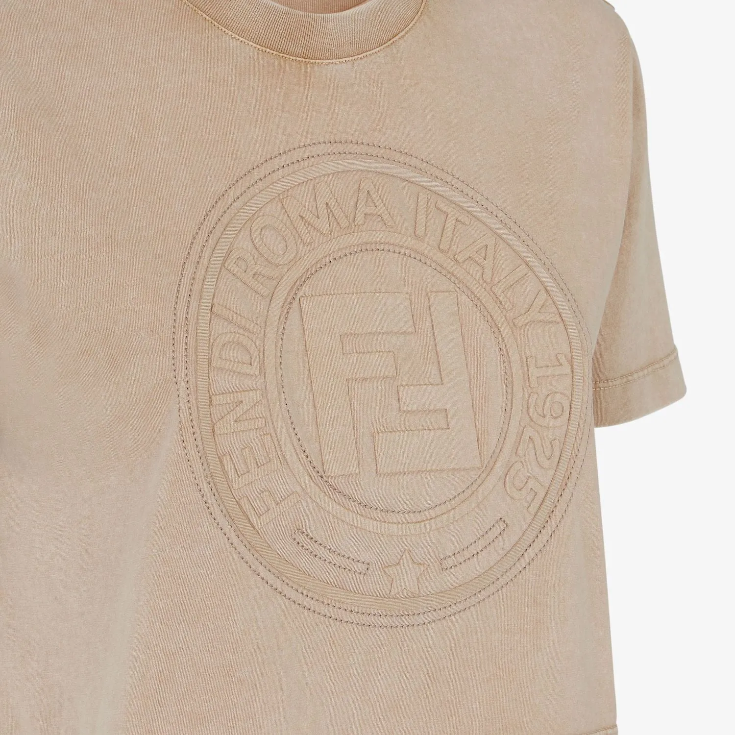 BEIGE WASHED-OUT CROPPED T-SHIRT WITH LOGO sold by Lord & Taylor product image thumbnail 3