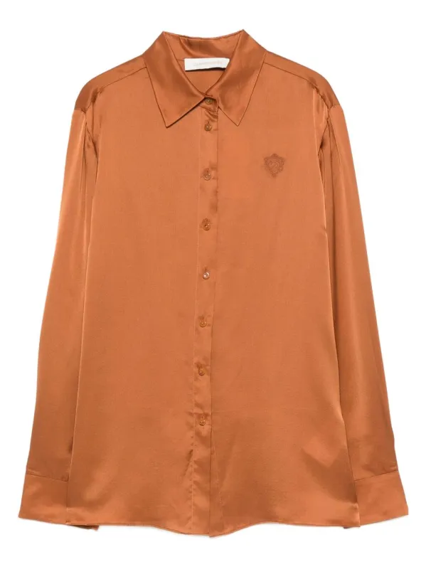 BROWN SILK SHIRT sold by Lord & Taylor