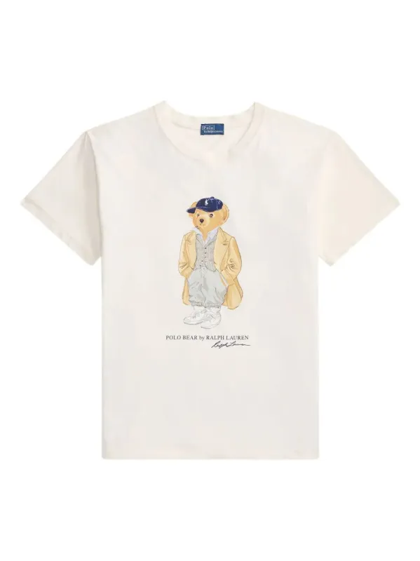 POLO RALPH LAUREN POLO BEAR WHITE COTTON JERSEY T-SHIRT sold by Lord & Taylor