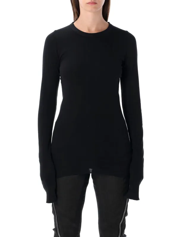 RICK OWENS DRKSHDW BLACK RIBBED LS T sold by Lord & Taylor