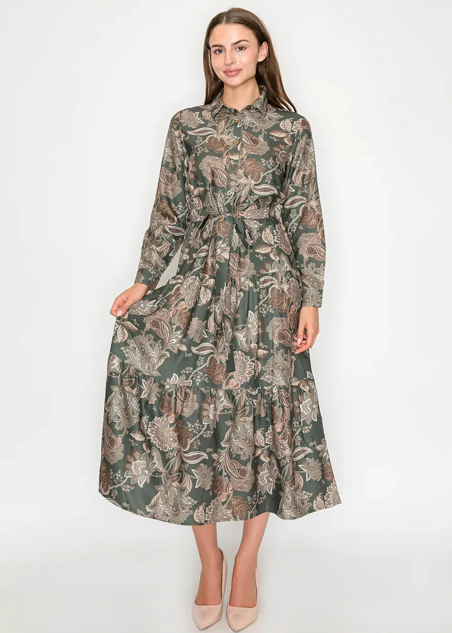 Olive Floral Midi Dress sold by Lord & Taylor product image thumbnail 2