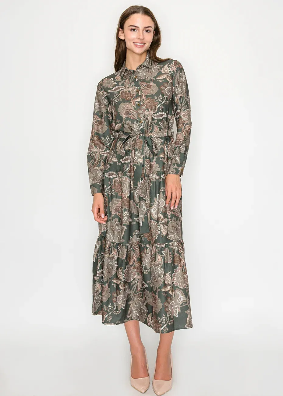 Olive Floral Midi Dress sold by Lord & Taylor