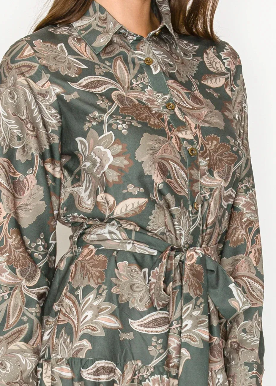 Olive Floral Midi Dress sold by Lord & Taylor product image thumbnail 5