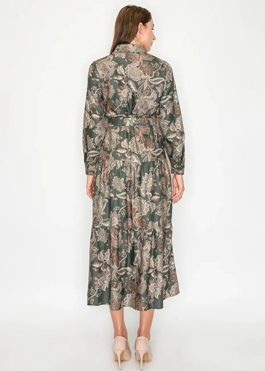 Olive Floral Midi Dress sold by Lord & Taylor product image thumbnail 3