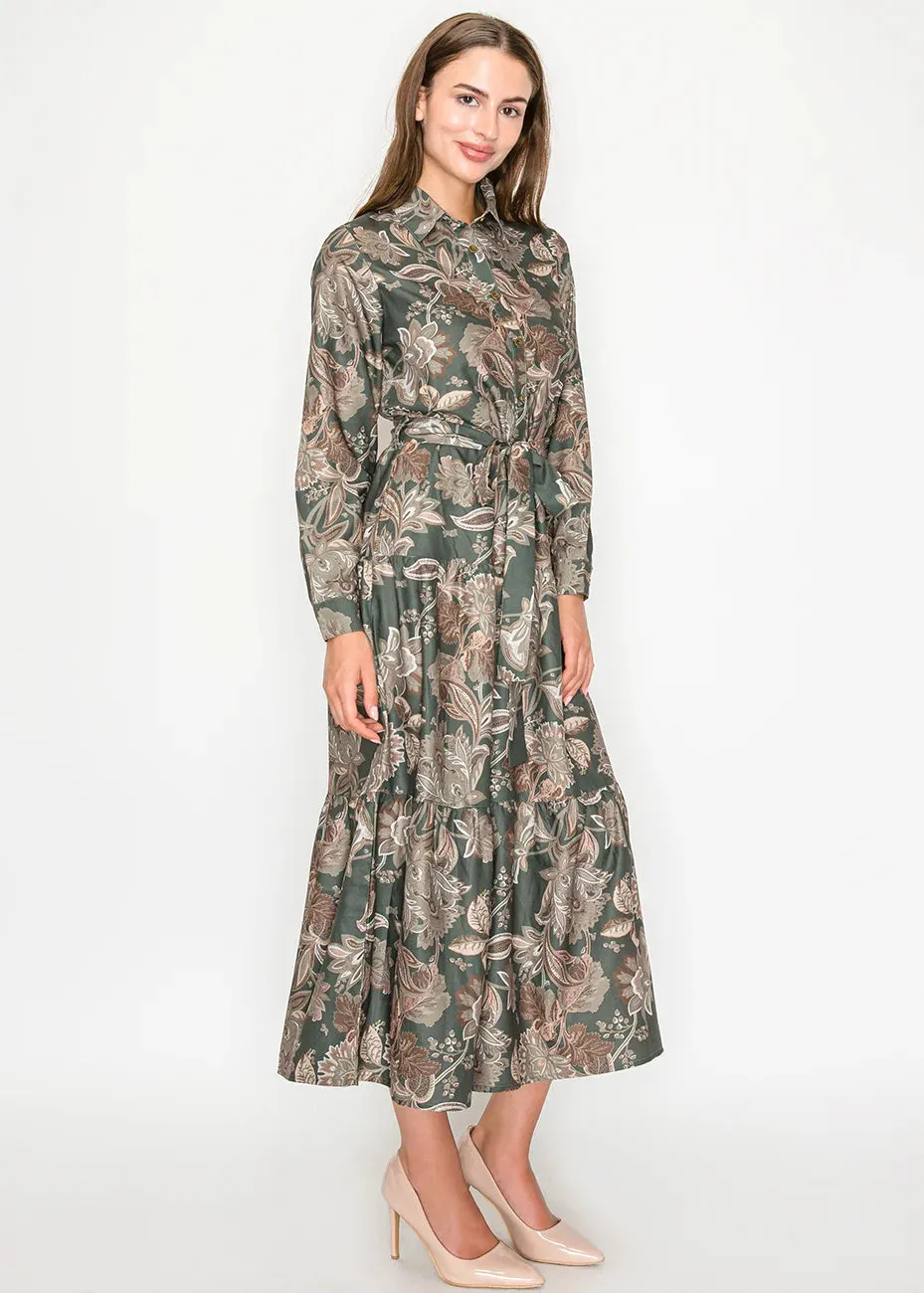 Olive Floral Midi Dress sold by Lord & Taylor product image thumbnail 4