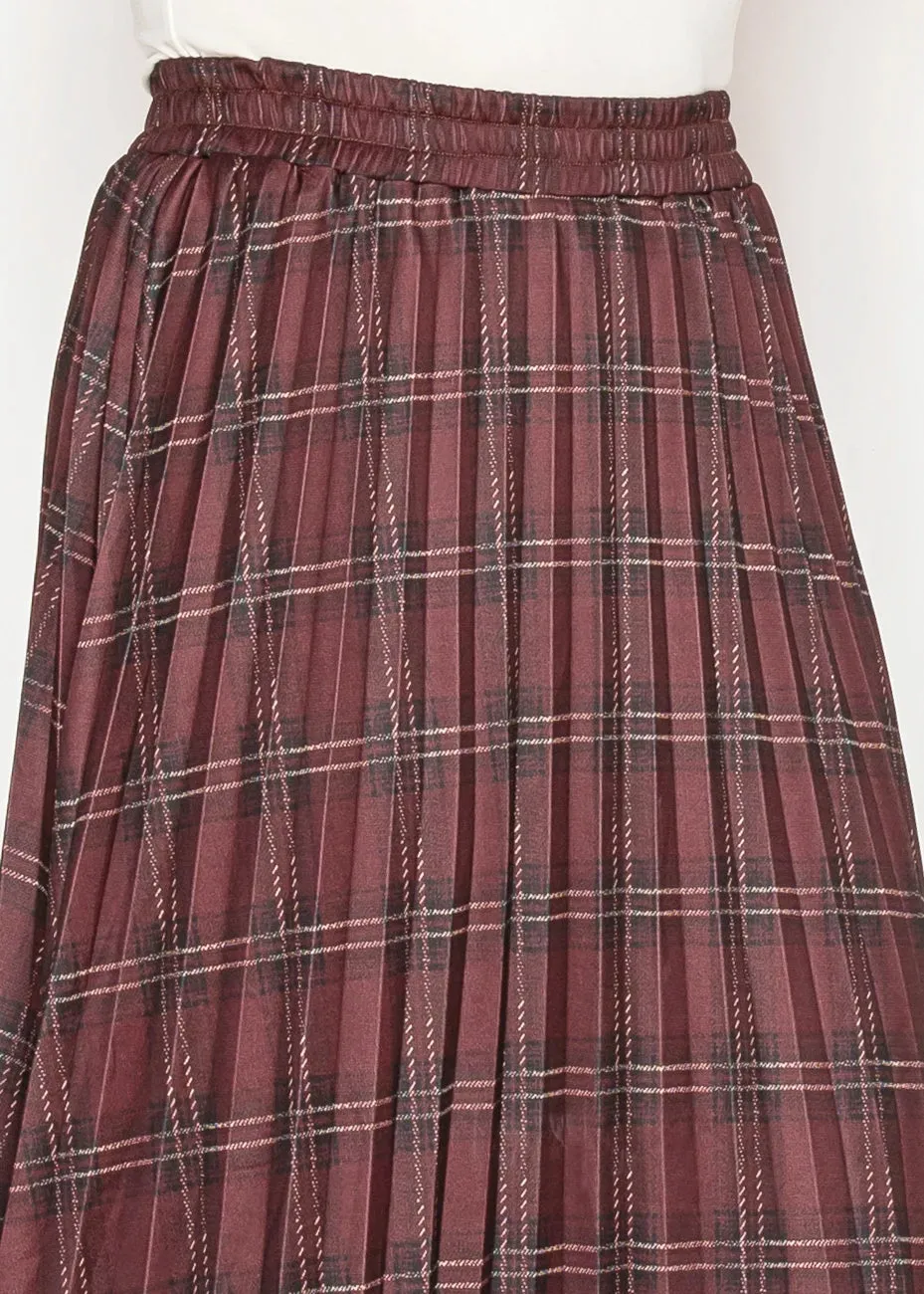Burgundy Plaid Midi Skirt sold by Lord & Taylor product image thumbnail 2