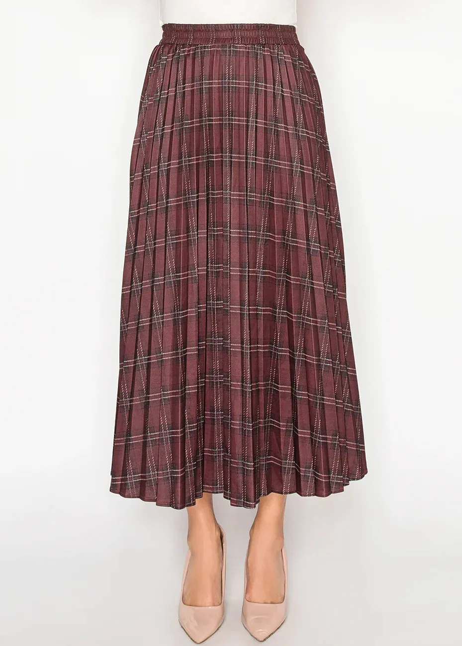 Burgundy Plaid Midi Skirt sold by Lord & Taylor product image thumbnail 4