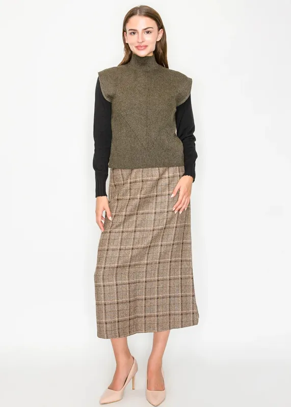 High Neck Olive Sweater Vest sold by Lord & Taylor