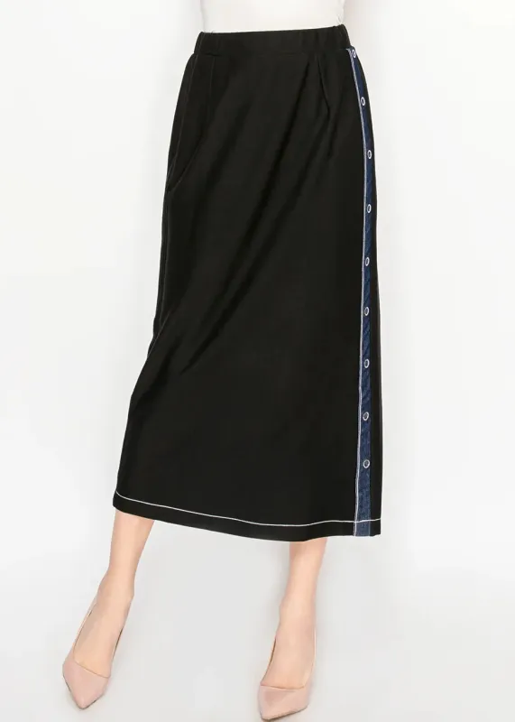 Black Midi Skirt with Side Detail sold by Lord & Taylor