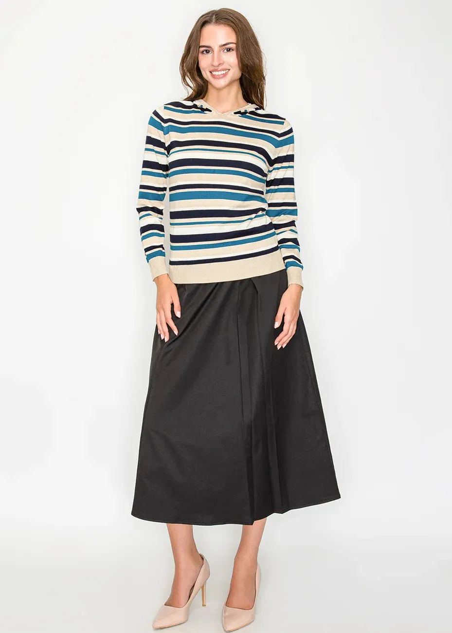 Blue and Beige Striped Hoodie sold by Lord & Taylor product image thumbnail 4