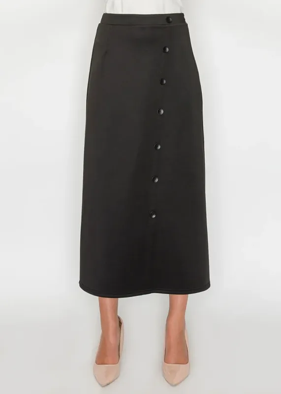 Black Midi Skirt with Buttons sold by Lord & Taylor