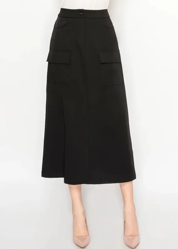Black Cargo Midi Skirt sold by Lord & Taylor