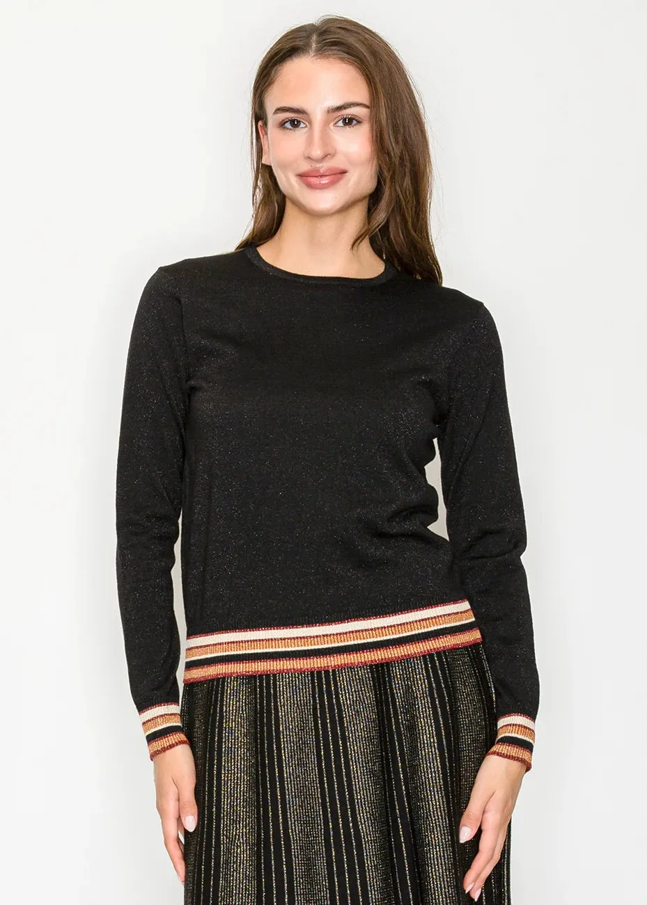 Shimmery Black Pullover with Festive Trim sold by Lord & Taylor product image thumbnail 5