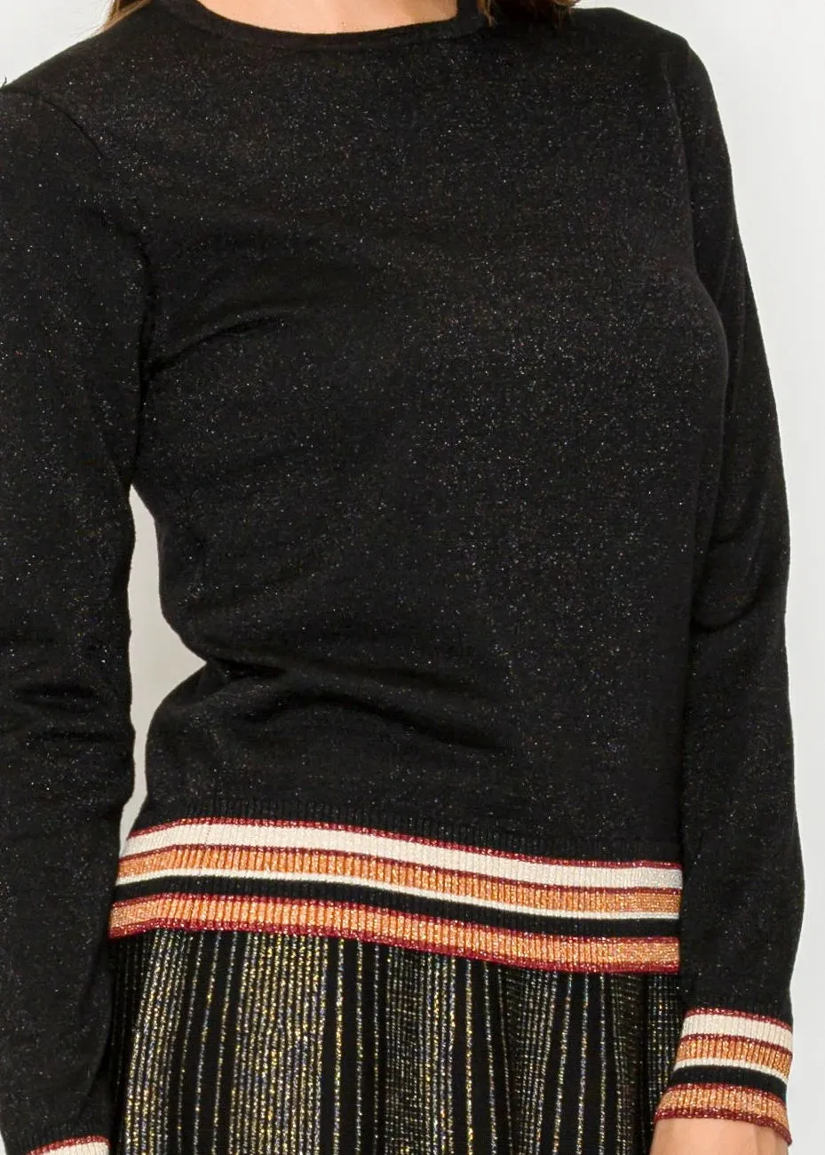 Shimmery Black Pullover with Festive Trim sold by Lord & Taylor product image thumbnail 3