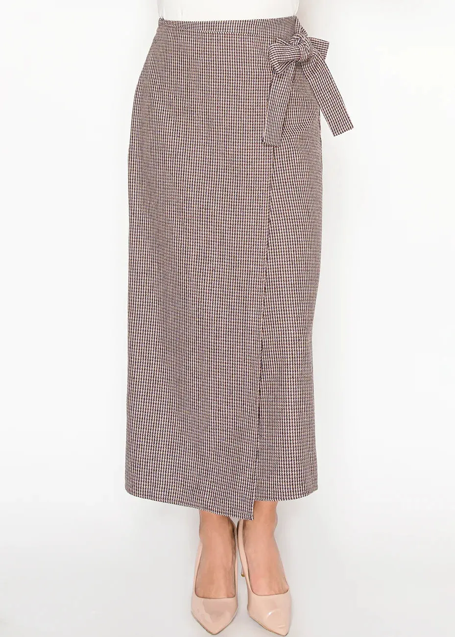 Burgundy Houndstooth Midi Skirt sold by Lord & Taylor product image thumbnail 2