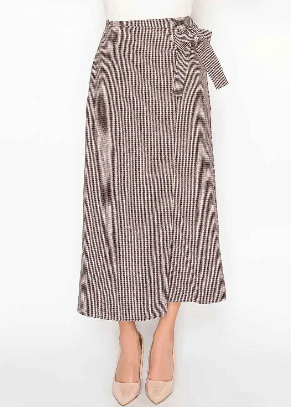 Burgundy Houndstooth Midi Skirt sold by Lord & Taylor product image thumbnail 5