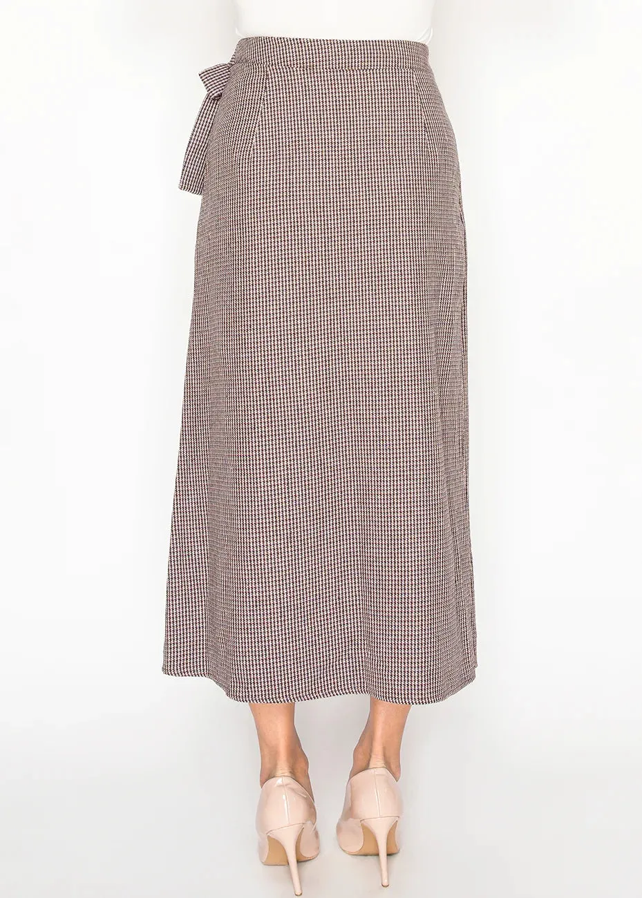 Burgundy Houndstooth Midi Skirt sold by Lord & Taylor product image thumbnail 4