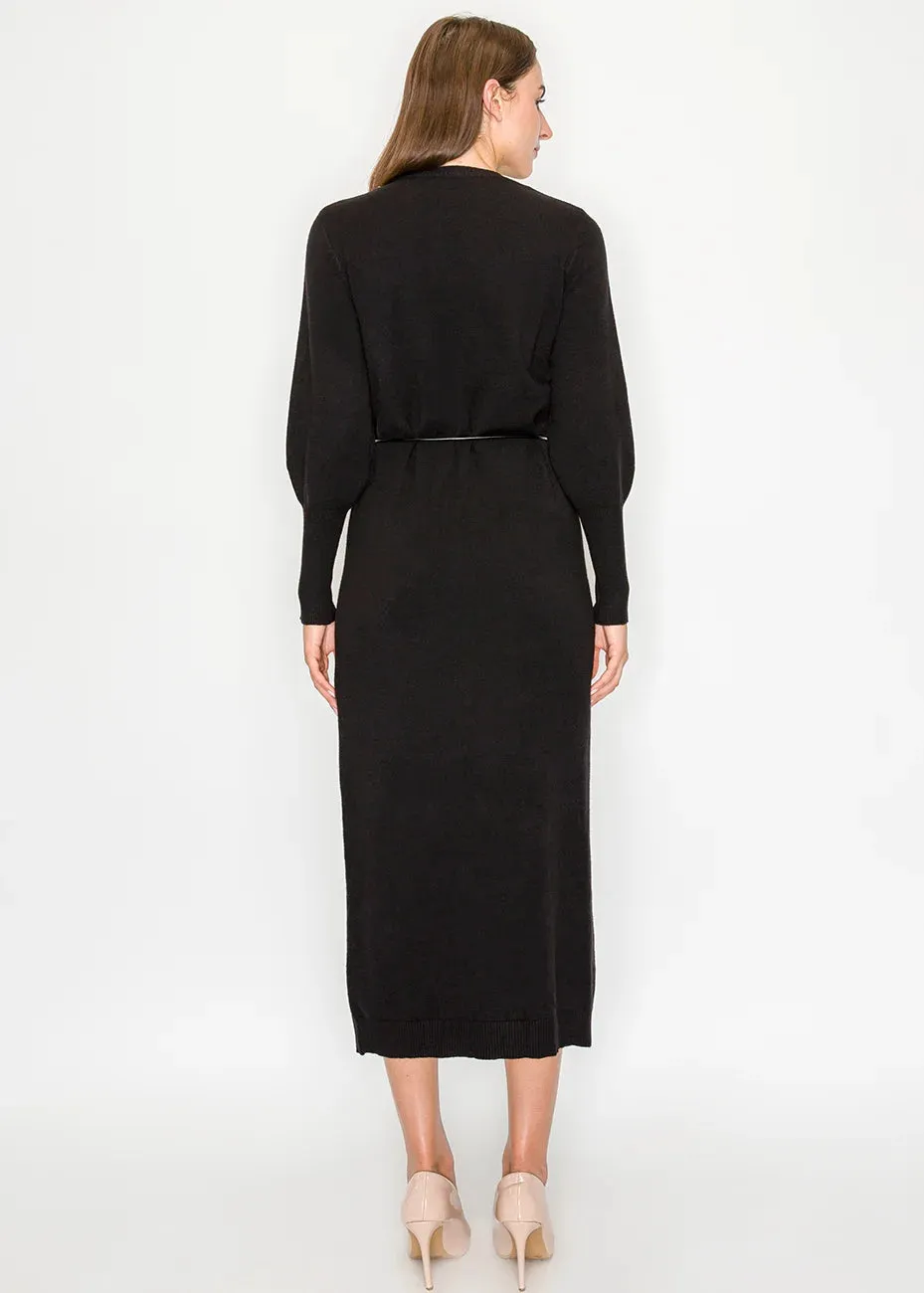 Black Knit Dress with Tie Belt sold by Lord & Taylor product image thumbnail 5
