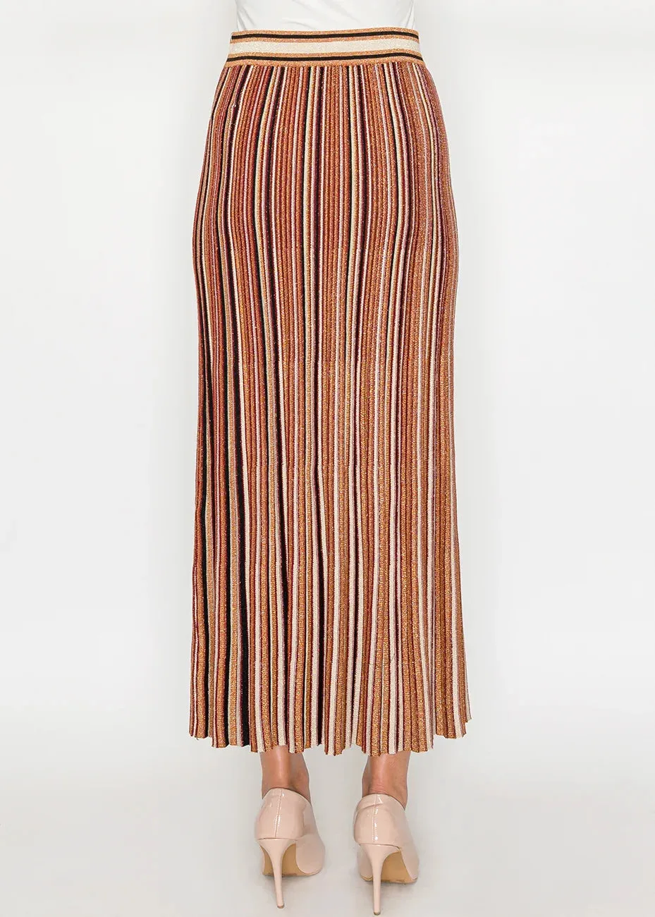 Rust and Gold Glitter Pleated Skirt sold by Lord & Taylor product image thumbnail 2