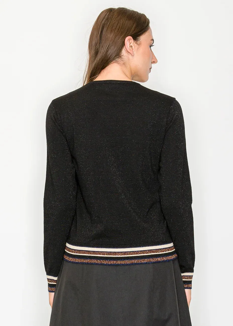 Shimmery Black Pullover with Sporty Details sold by Lord & Taylor product image thumbnail 4