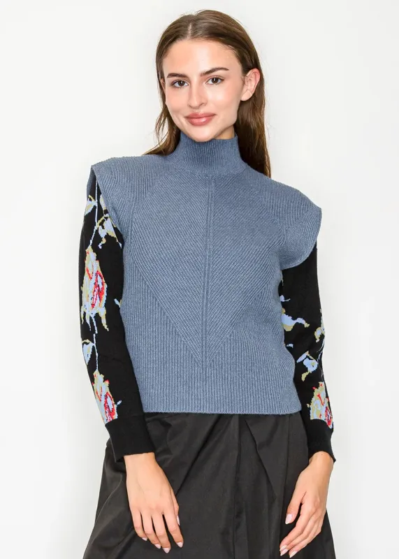 Blue Sleeveless Turtleneck Vest sold by Lord & Taylor