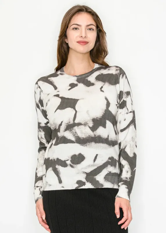 Monochrome Print Crewneck Sweater sold by Lord & Taylor