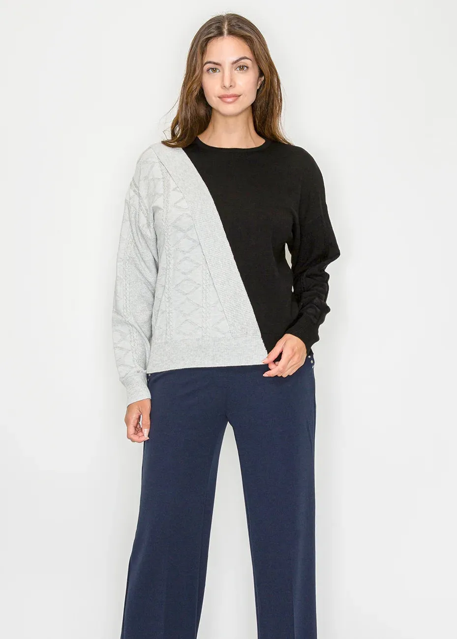 Colorblock Cable Knit Crewneck sold by Lord & Taylor