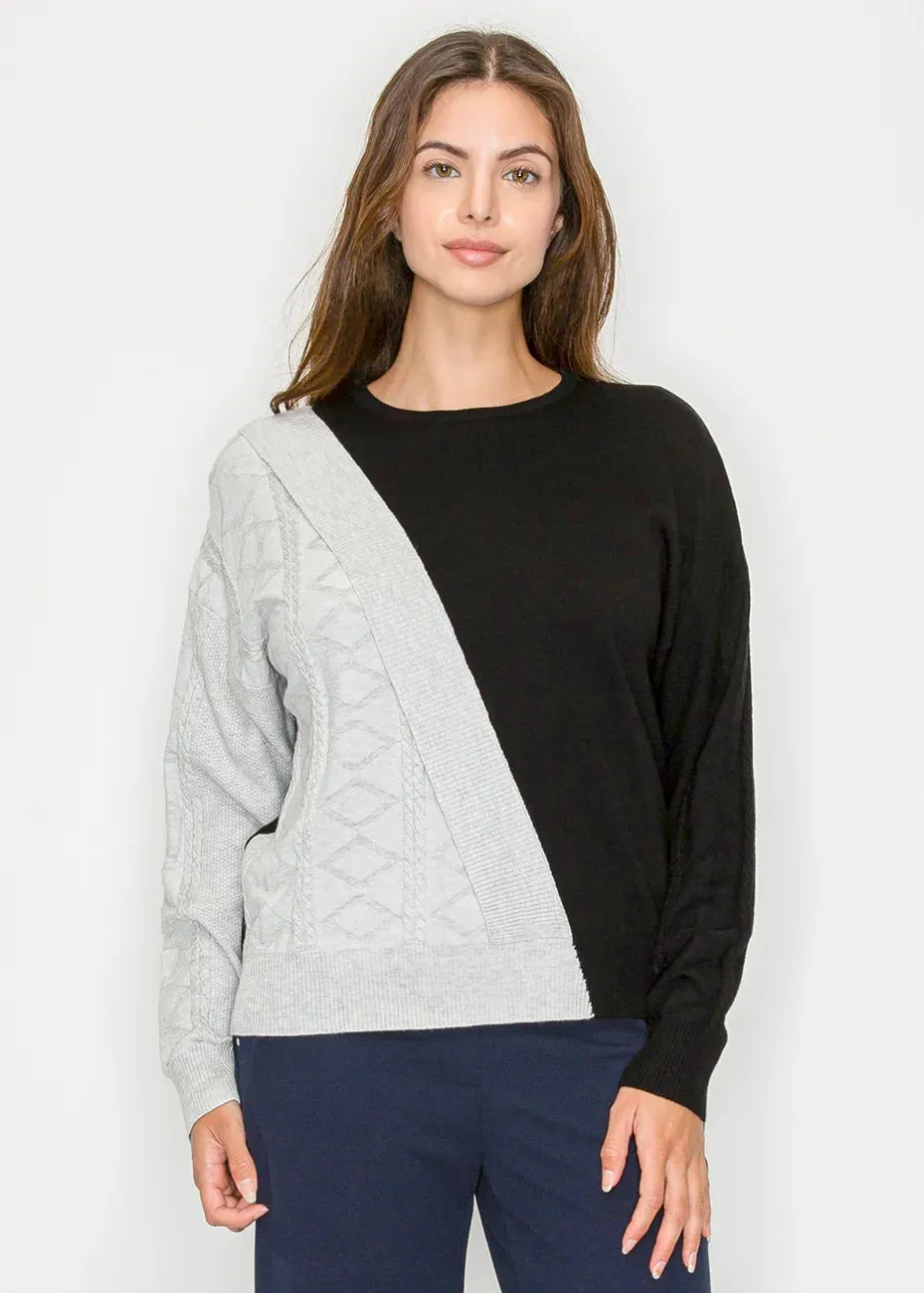 Colorblock Cable Knit Crewneck sold by Lord & Taylor product image thumbnail 2