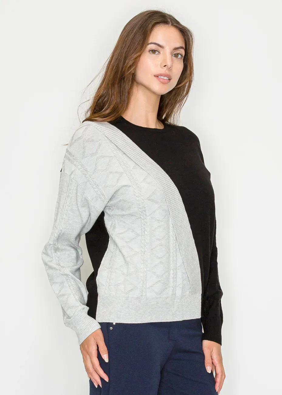 Colorblock Cable Knit Crewneck sold by Lord & Taylor product image thumbnail 5