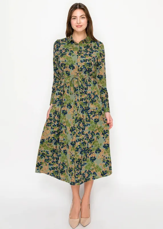 Olive Floral Midi Dress sold by Lord & Taylor