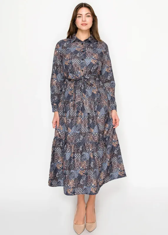 Navy Patchwork Dress sold by Lord & Taylor