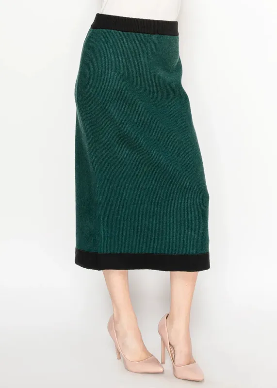 Green Rib Knit Midi Skirt sold by Lord & Taylor