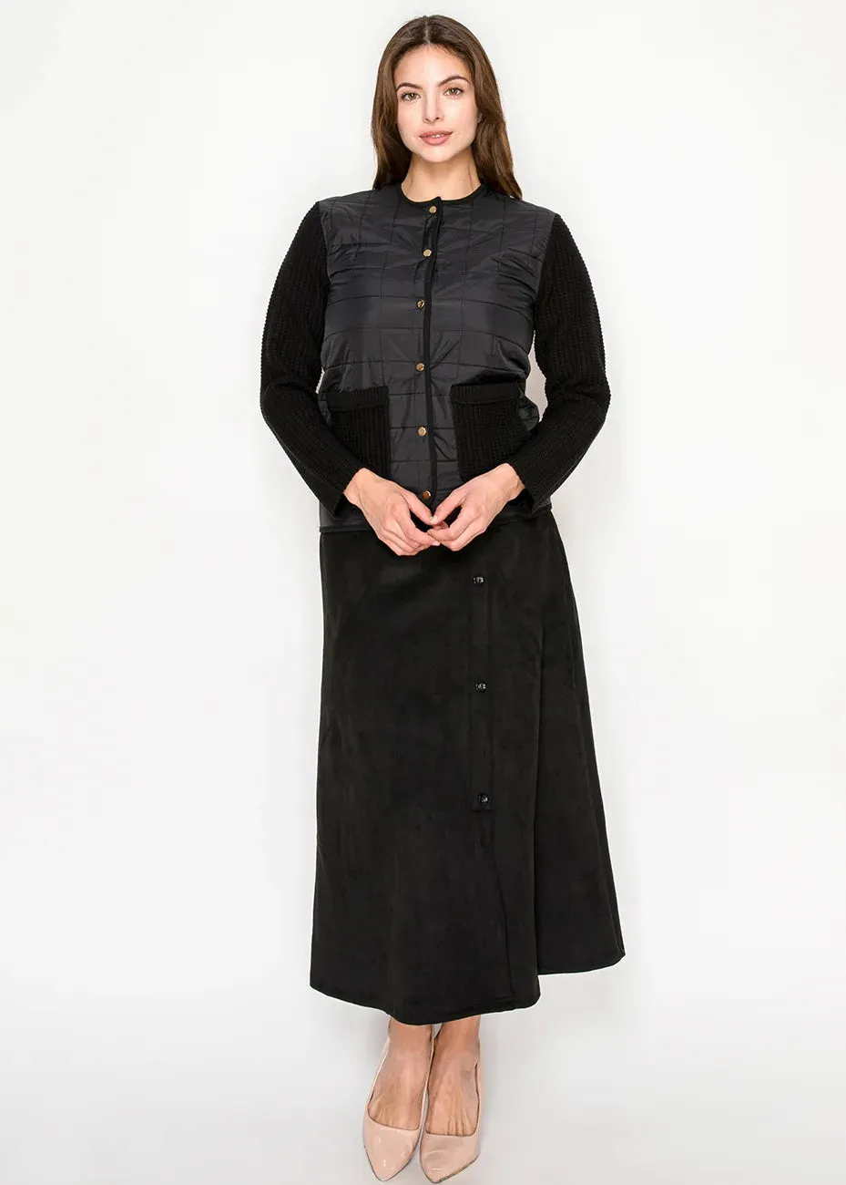 Textured Contrast Jacket – Black sold by Lord & Taylor