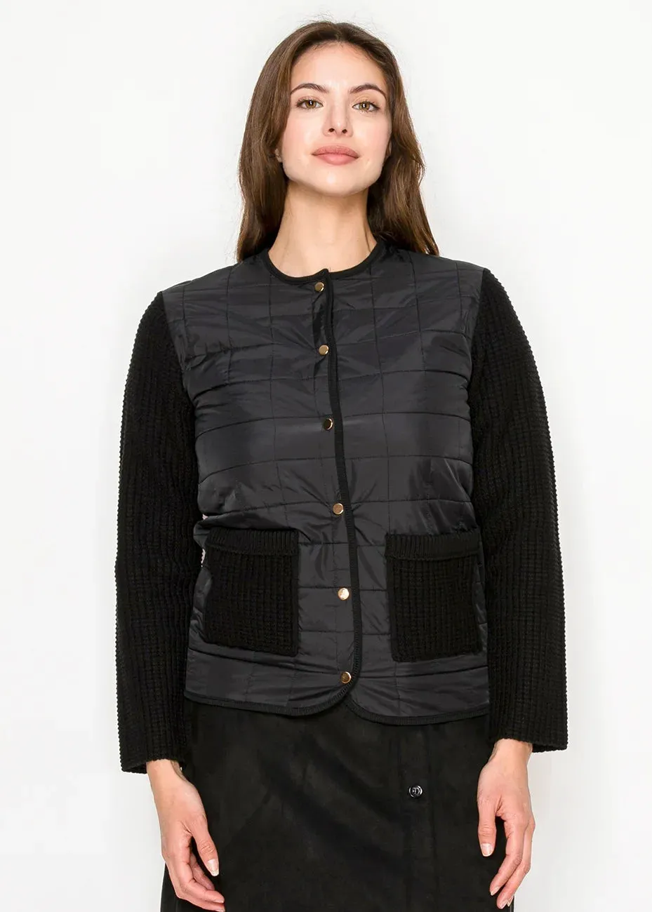Textured Contrast Jacket – Black sold by Lord & Taylor product image thumbnail 3