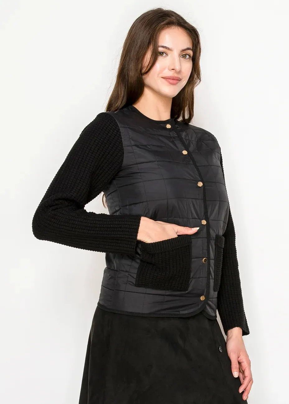 Textured Contrast Jacket – Black sold by Lord & Taylor product image thumbnail 5