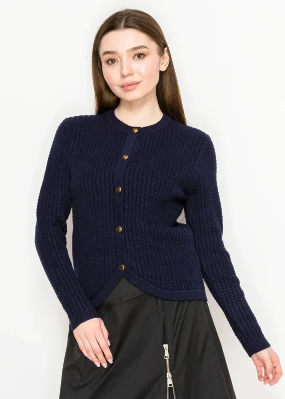 Navy Crew Neck Cardigan sold by Lord & Taylor