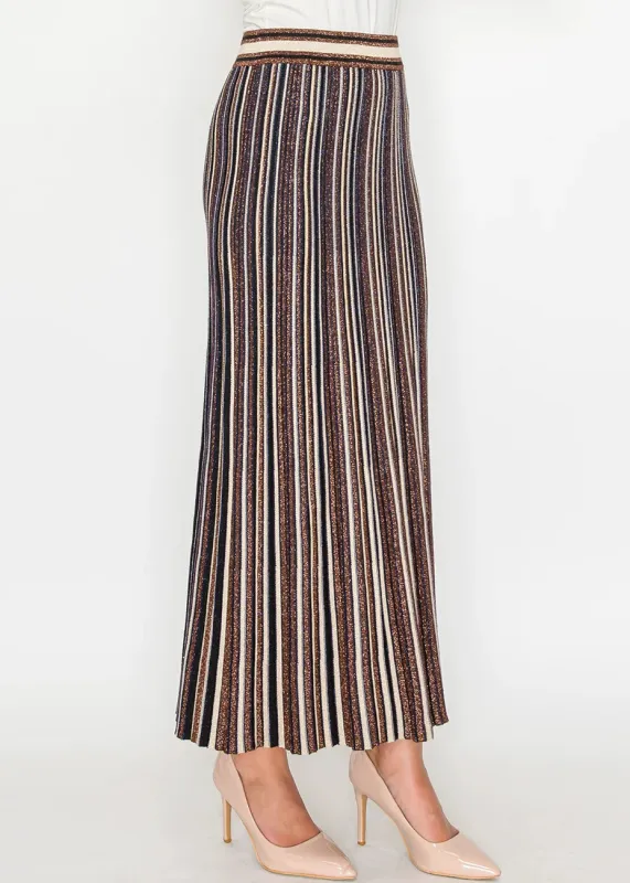 Shimmer Stripe Pleated Skirt sold by Lord & Taylor