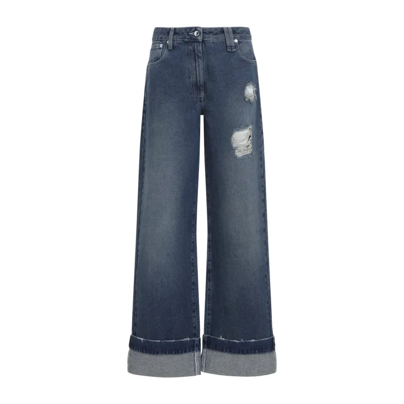 DISTRESSED STRAIGHT LEG JEANS sold by Lord & Taylor