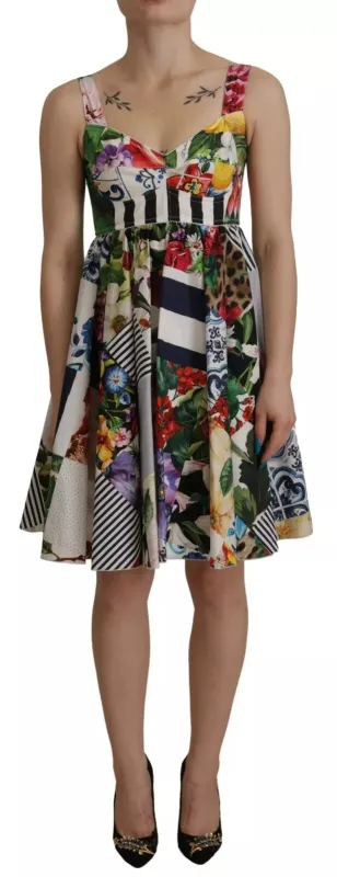 Multicolor Poplin Floral Mini Flared Dress sold by Lord & Taylor