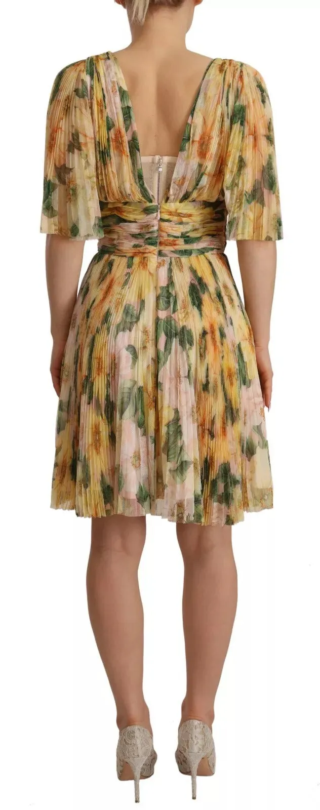 Yellow Floral Print Pleated Maxi Dress sold by Lord & Taylor product image thumbnail 2
