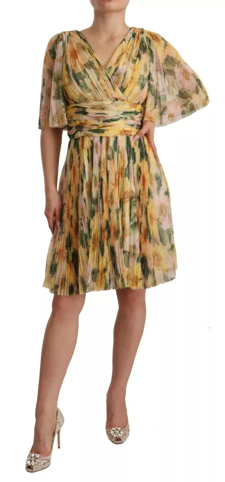 Yellow Floral Print Pleated Maxi Dress sold by Lord & Taylor product image thumbnail 3