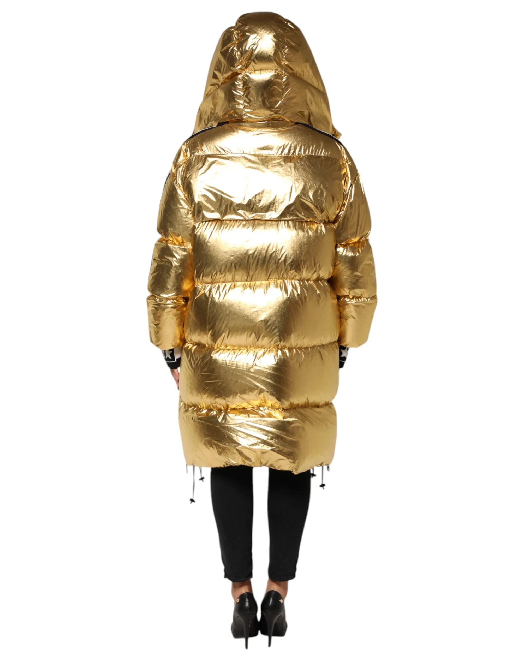 Gold Hooded Puffer Quilted Full Zip Jacket sold by Lord & Taylor product image thumbnail 4