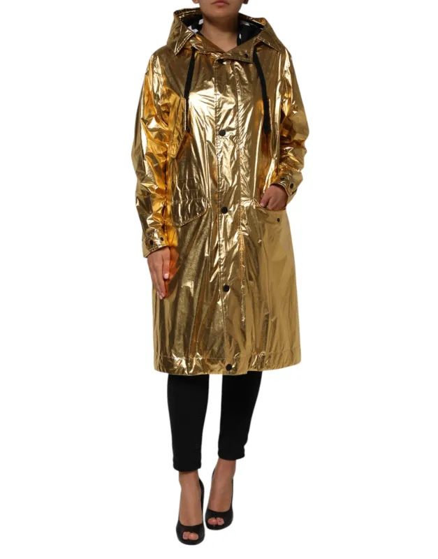Gold Hooded Long Sleeves Trench Coat Jacket sold by Lord & Taylor