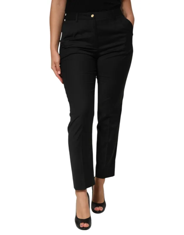 Black Polyester Tapered Women Trouser Pants sold by Lord & Taylor